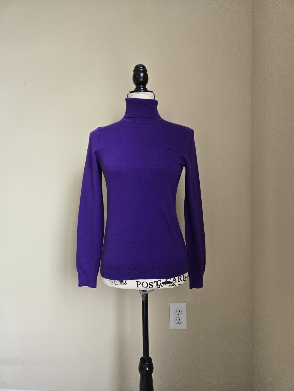 Lauren Ralph Lauren Turtleneck Sweater Womens S Petite Purple Cotton